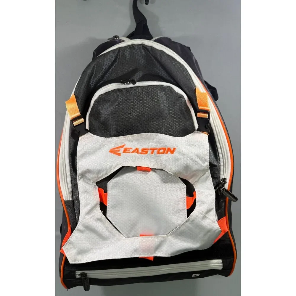 Easton Walk Off Baseball Softball Equipment Bag Backpack Black White Orange